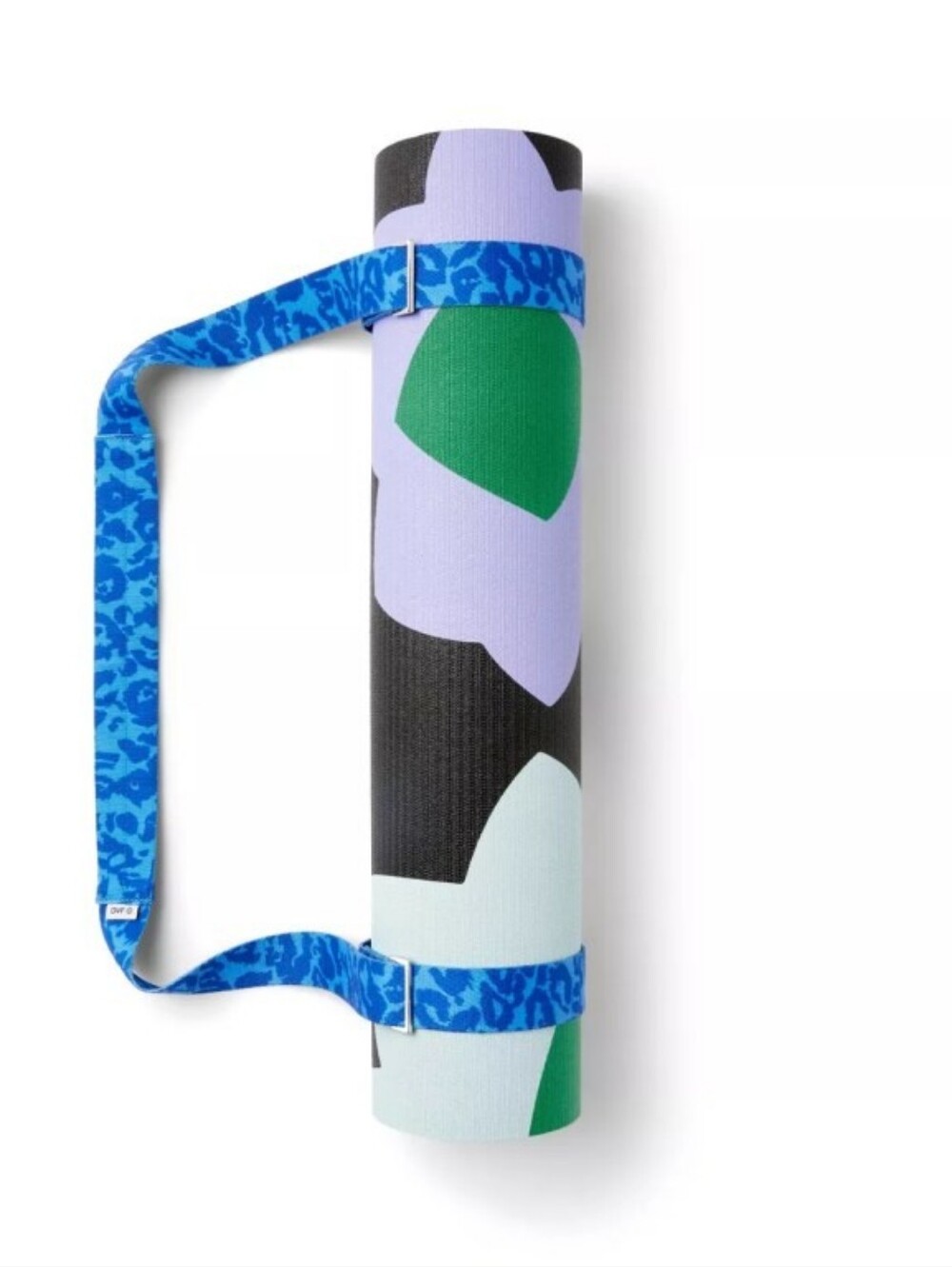 DVF x Target Diane von Furstenberg Yoga Strap +Mat Carrier Blue Cheetah Leopard